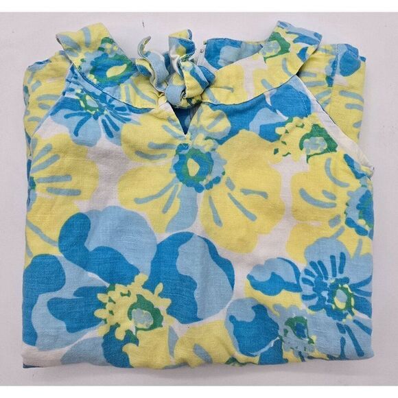 Vintage Navy Baby Girls Floral Dress With Ruffles & Back Zip - Picture 4 of 4